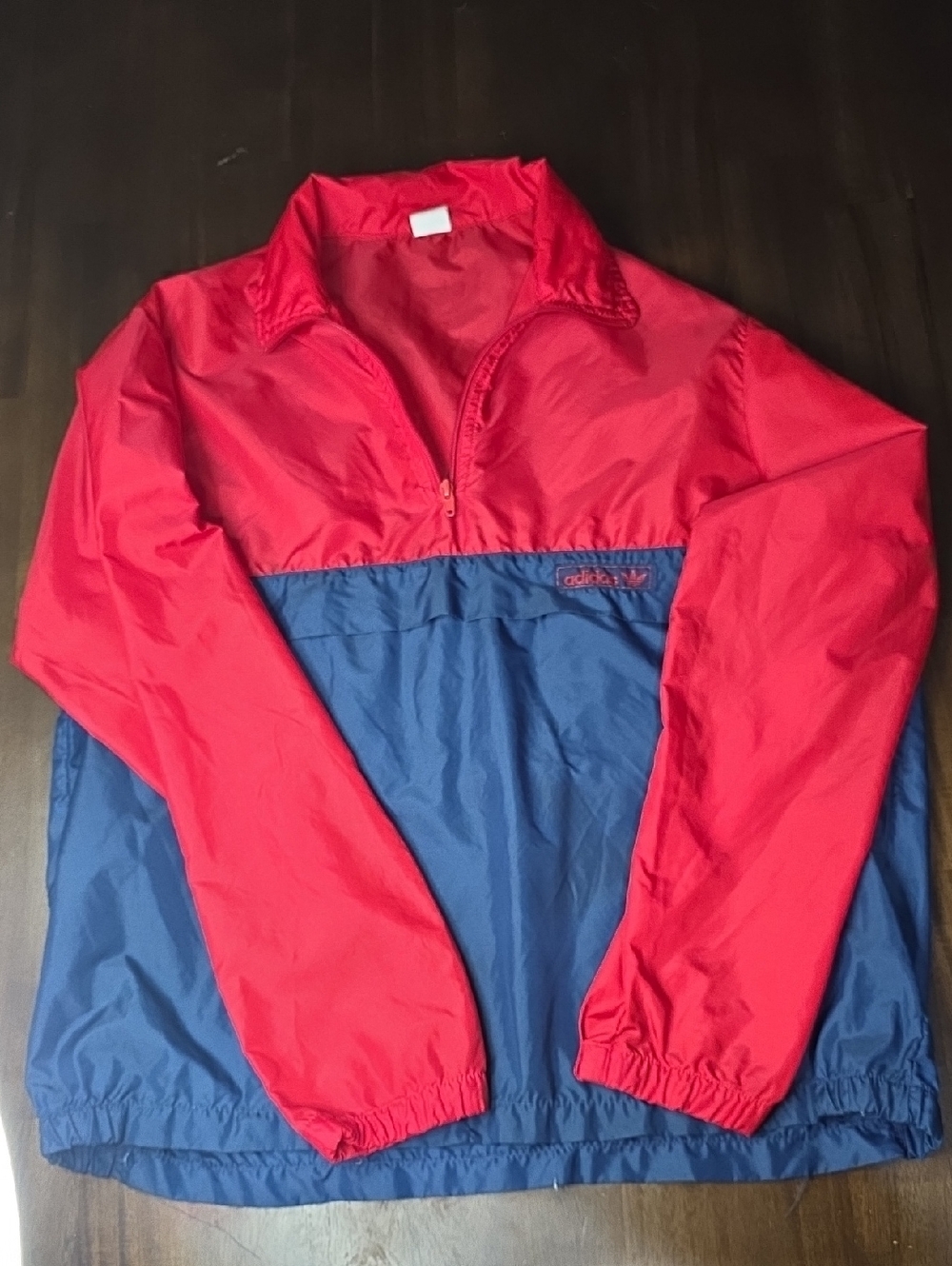 Vintage adidas Red and Blue Half-Zip Windbreaker Pullover